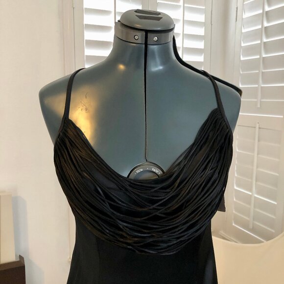 Rimini Long Luxurious Black Evening Gown Spaghetti Straps Size 8 - Picture 2 of 14